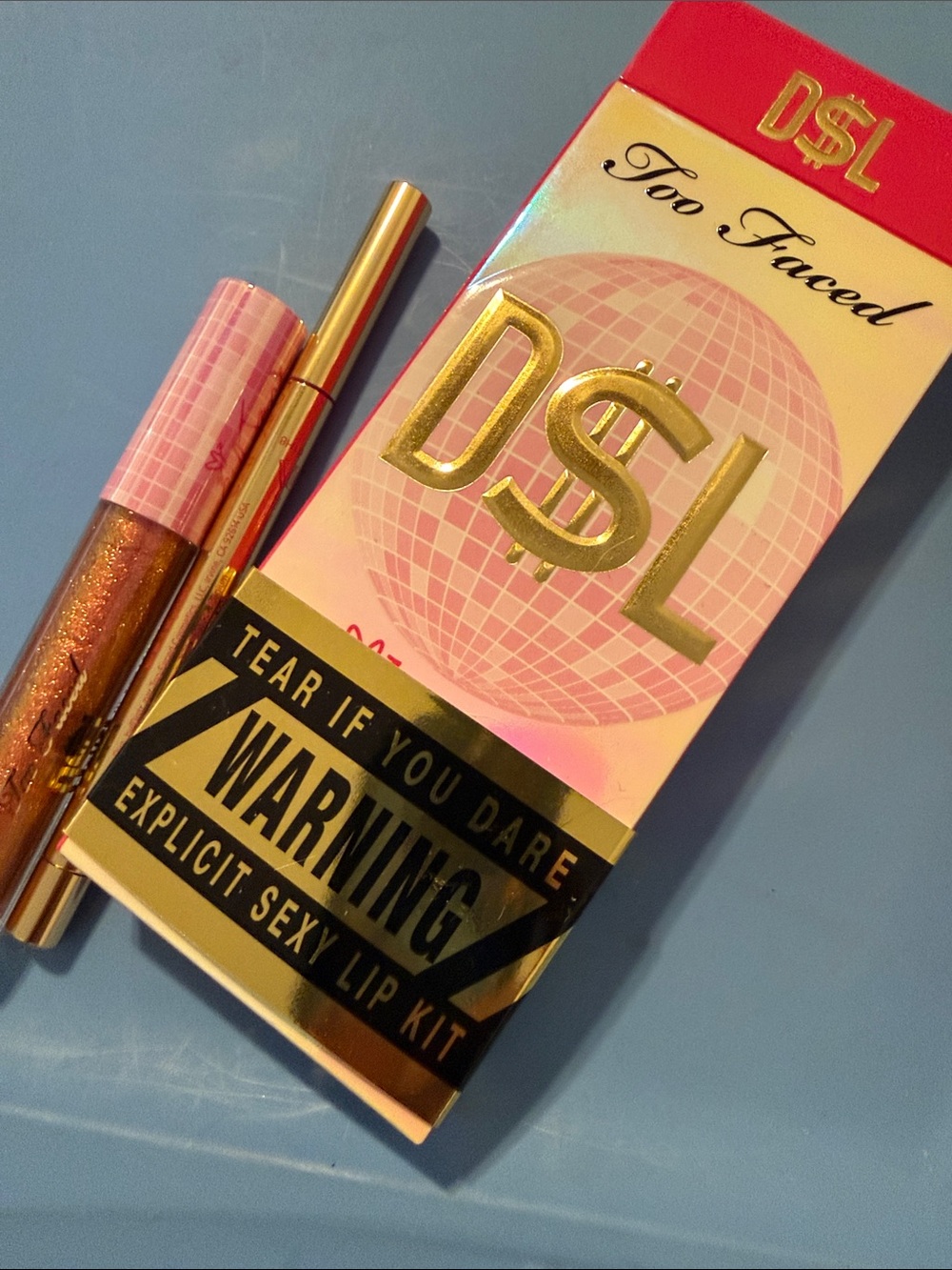 Too Faced Pink & Gold D$L Lip Kit